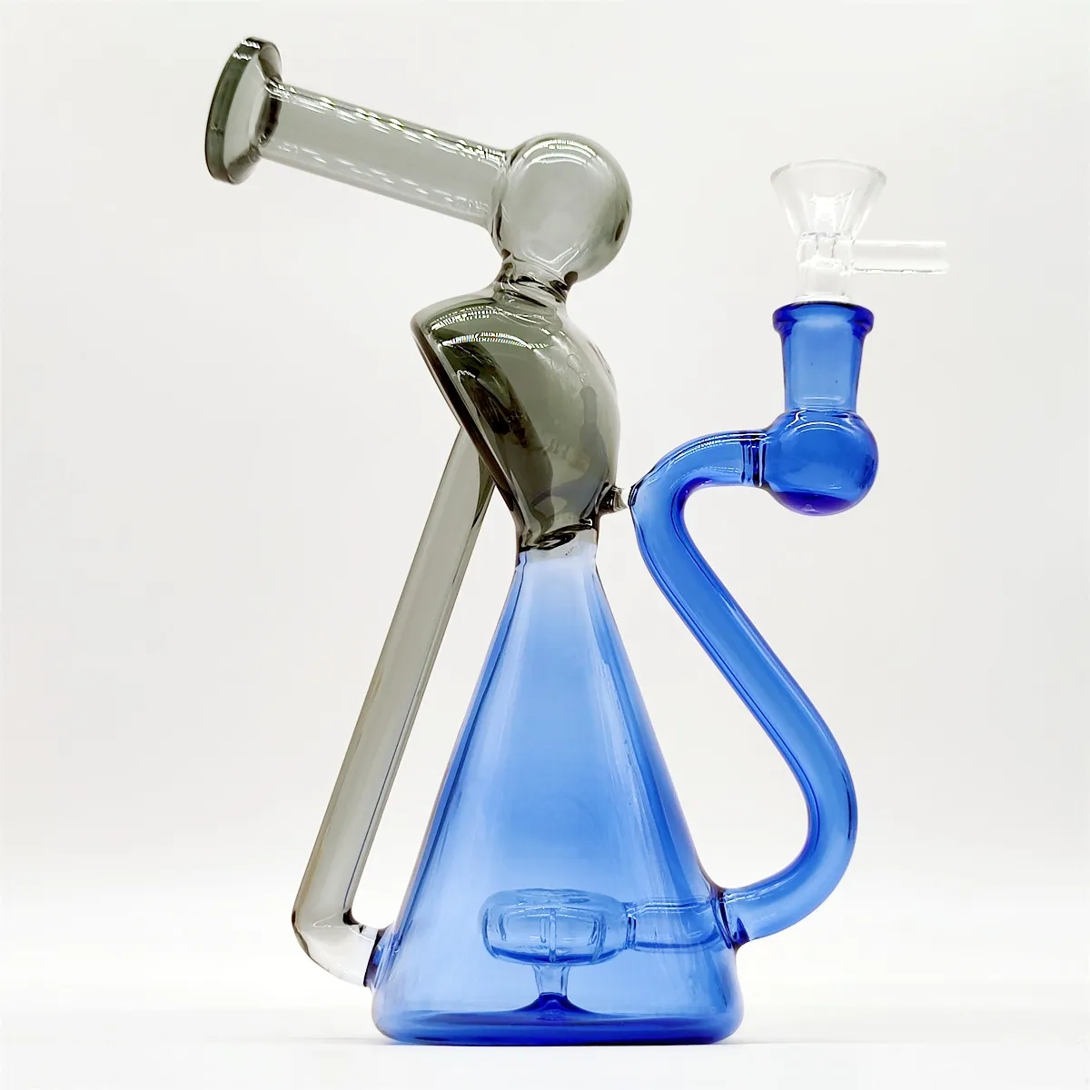 2024 Heady Cam Neo Fab Mix Renk Mavi Mavi 9 inç Cam Bongs Su Boru Bong Tütün Sigara Tüpü 14mm Kase Dab Rig Recycler Bubbler Borular