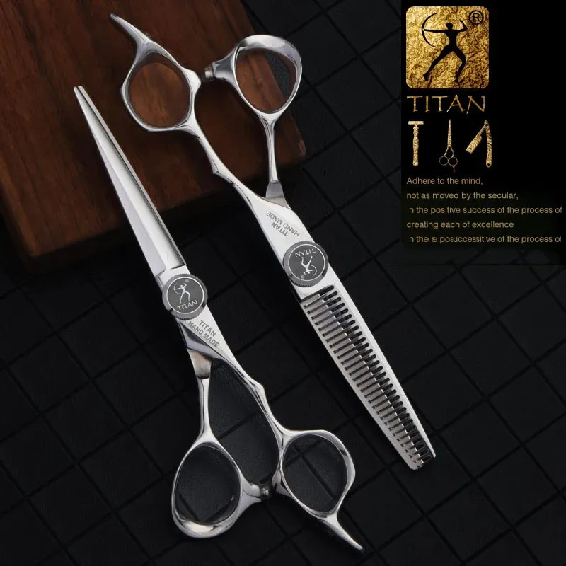 TITAN tijeras profesionales de peluquería barbería peluquería corte de cabello juego de adelgazamiento de 55 60 pulgadas acero japan440c 240315