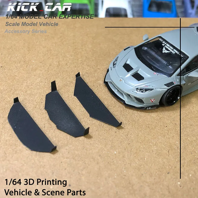 Spoiler Nero In Acrilico 1:64 Per Modellini Auto - Personalizzazione Hot Wheels, Tomica