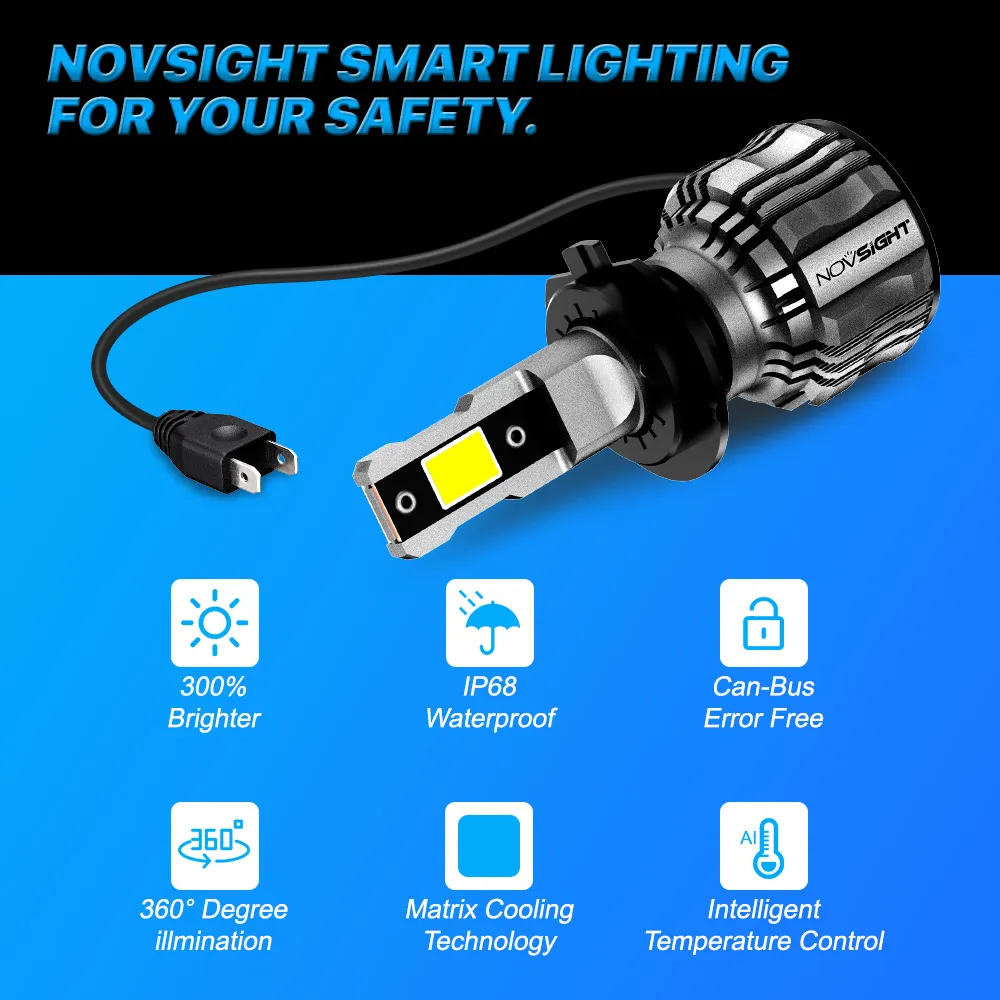 NovStight H7 LED Canbus -Scheinwerferbirnen H4 H11 H8 H9 9005 HB3 9006 HB4 H1 9012 Auto Lampe 72W 15000 lm hell 6500k weiße LED -Leuchten