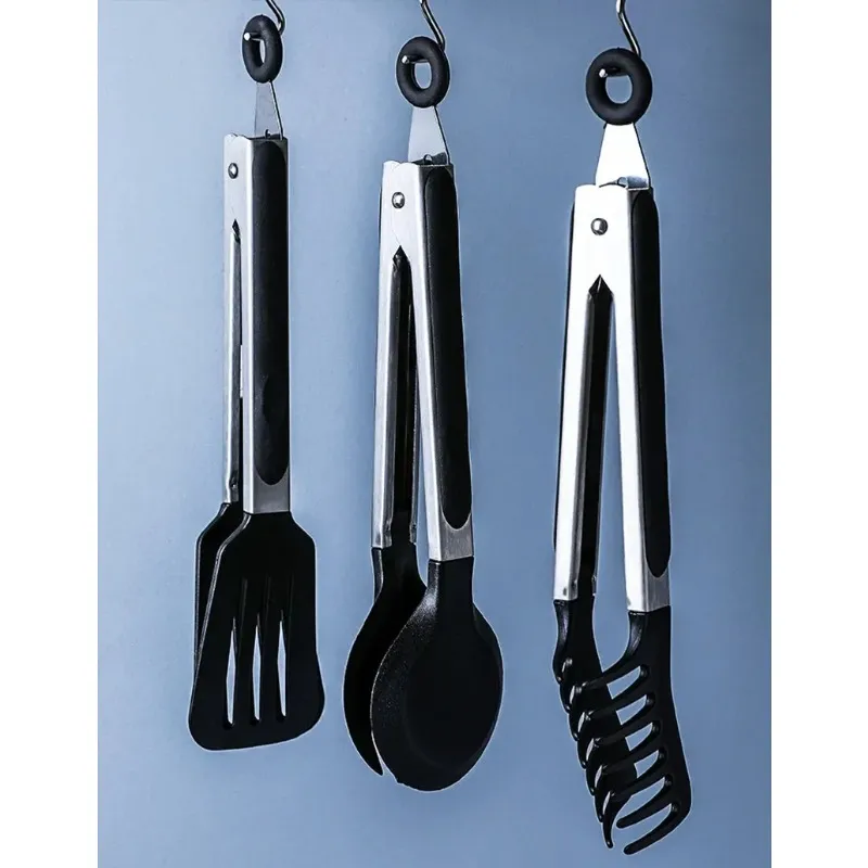 Nylon Tongs värmebeständig grillklipp Matlagningsklämman Spatula lo mein nudlar klipp bröd bageri sallad mapp bbq spatula sets1. för kök nylonstång