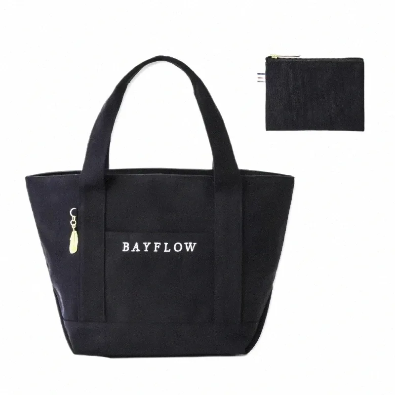 black Thick Canvas Bags Female Large Capacity Handbag Zipper Lunch Box Bag Storage Bag Fi Summer Autumn Women's Handbags t5yZ#
