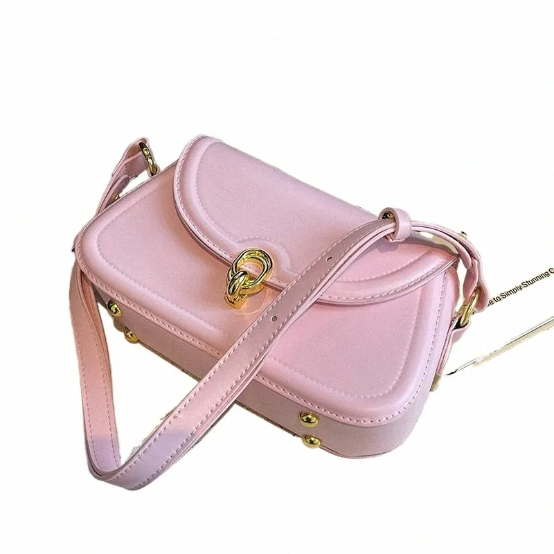 leftside Crossbody Bags for Women 2024 Spring Fi Y2K Small PU Leather Saddle Bag Female Simple Pink Handbags and Purses e50e#