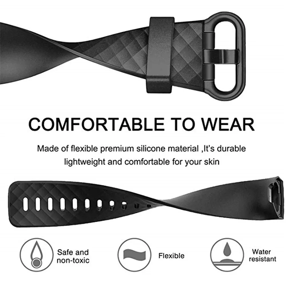 Band for Fitbit Charge 3 Strap Silicone Replacement Wristband ...