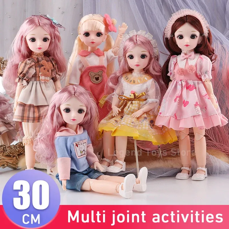 Save Big on Bulk BJD Dolls For Girls 30 CM Anime Hinged Doll With Clothes  Blonde Brown Eye Articulated Toys For Children Spherical Joint Playsets 