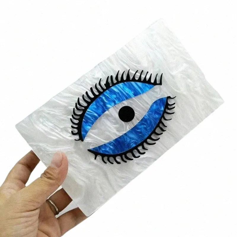 18x11 cm Perle avec Blue Evil Eye Acrylique Boîte Embrayages Femmes Femme Épaule Soirée Voyage Plage Summer Lady Sacs à main i9YS #