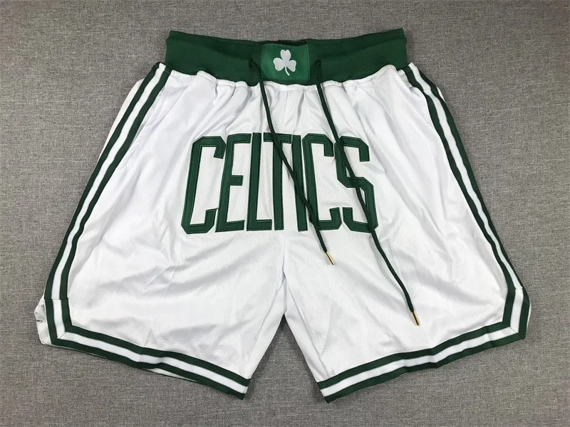 Mens''Boston'''Authentic Shortsバスケットボールレトロメッシュ刺繍されたカジュアルアスレチックジムチームショーツホワイト