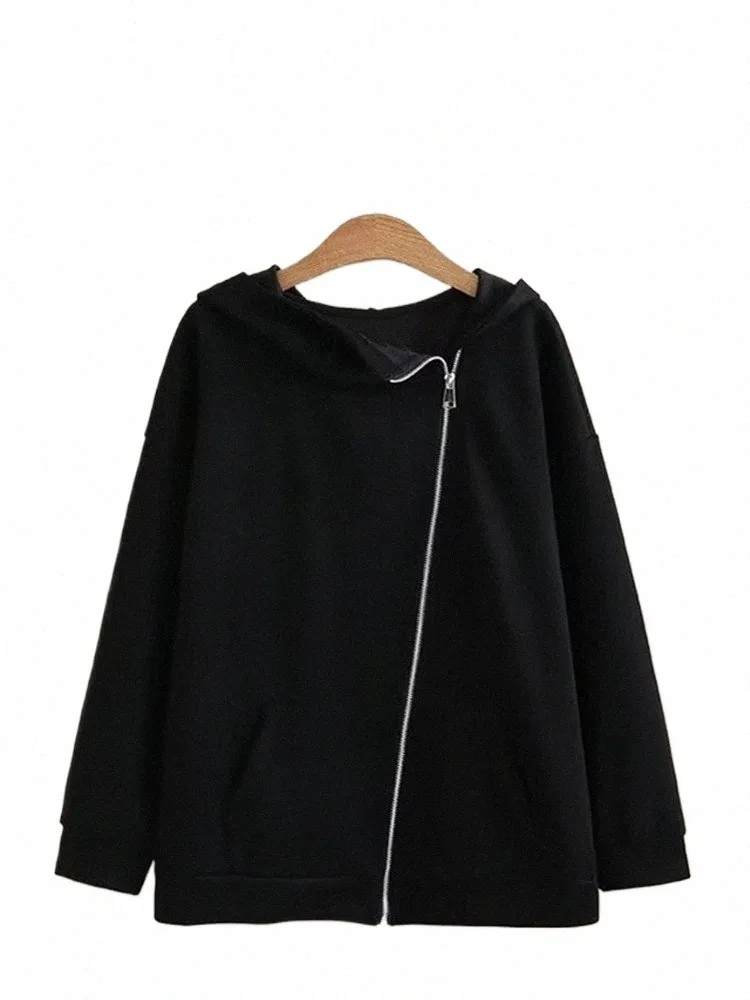 زائد الحجم جودة السترة النسائية جودة LG Sleeve Sleeve Spring and Autumn Cott Jacket Placket as spelique zip casual jacket 3xl-5xl e4us#