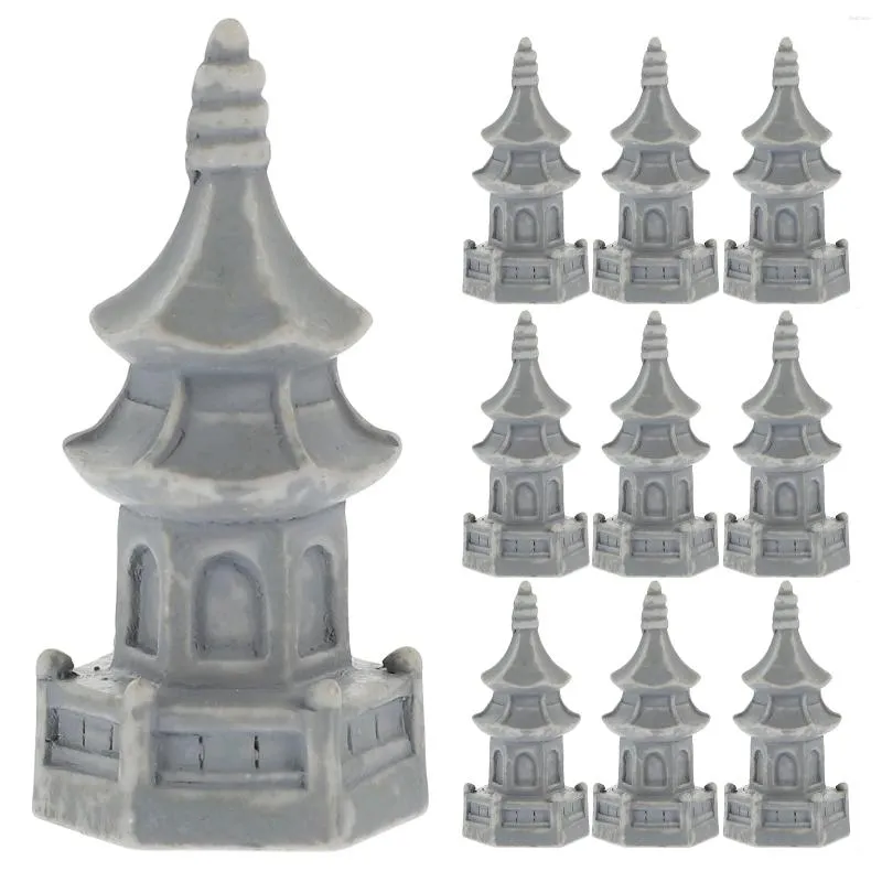 Décorations de jardin 10pcs Vintage Tower Modèle Décoration Prop Rétro Pagoda Décor