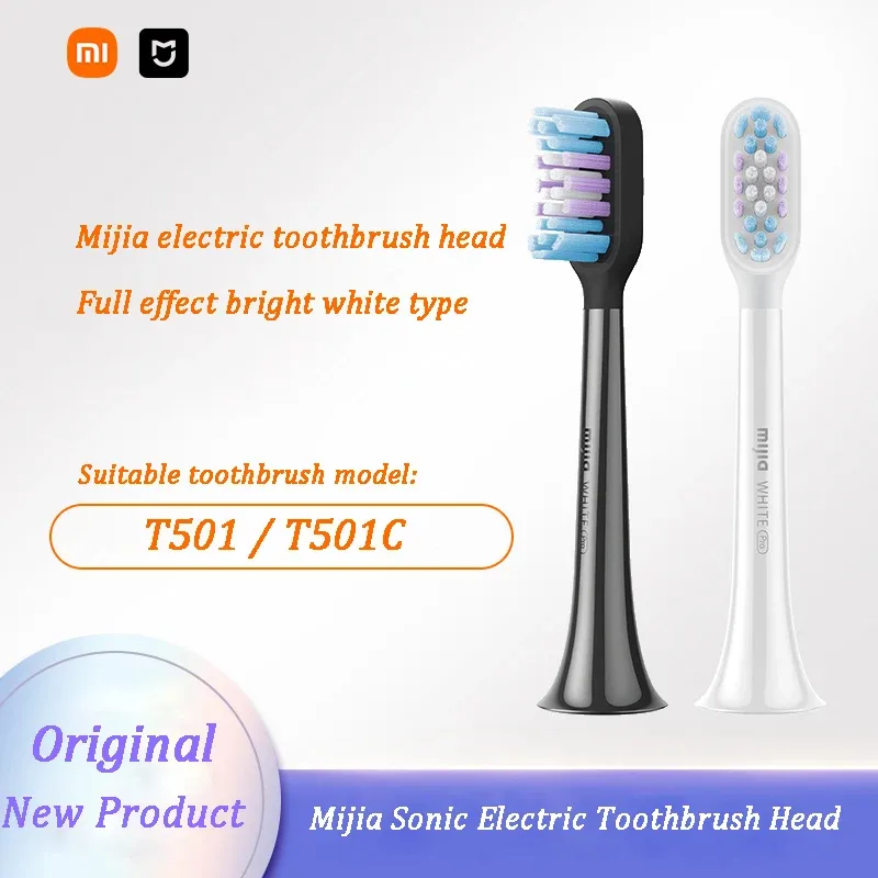 ヘッズXiaomi Mijia T501/T501C電気歯ブラシヘッドフルエフェクト明るい白いきれいな思いやりのある歯歯ブラシヘッド2/4 PCS