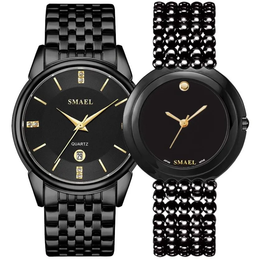 luxe klassieke horloges SET voor paar gen's een dames waterdicht casual polshorloge Elegant 9026 1885M Quartz digitale cloc2478