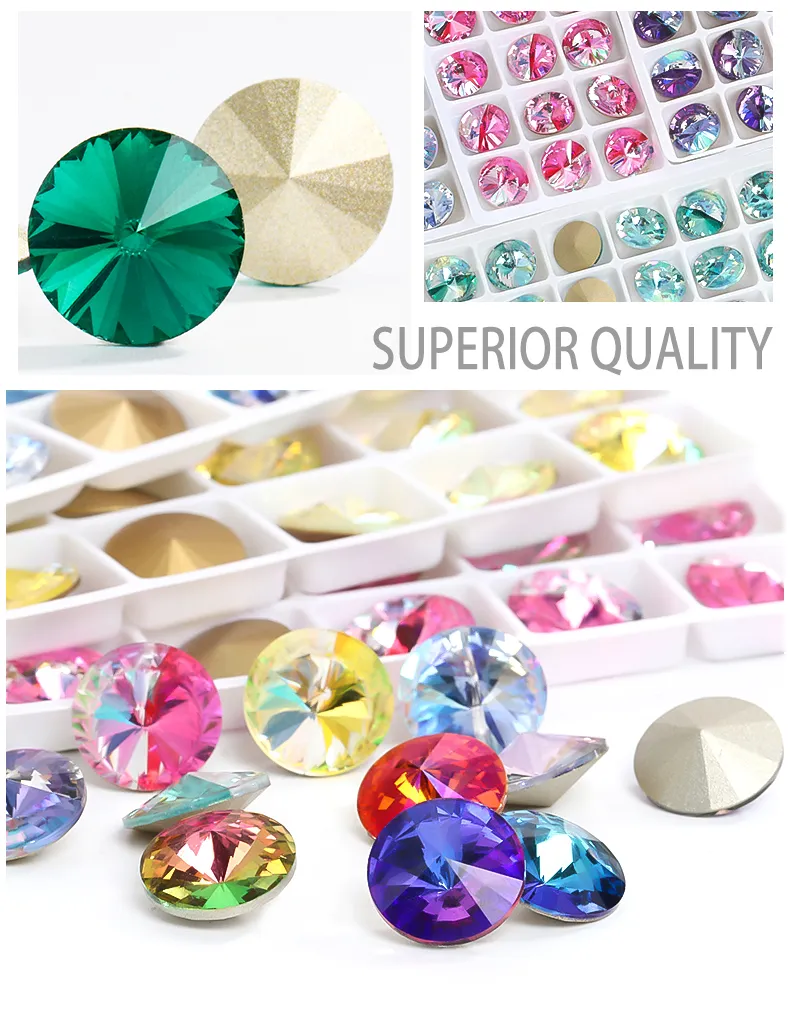 Pointed Rhinestones Stone Rhinestone Jewels Round Pointed Back Crystals: 6 14mm Colorful Acrylic ...