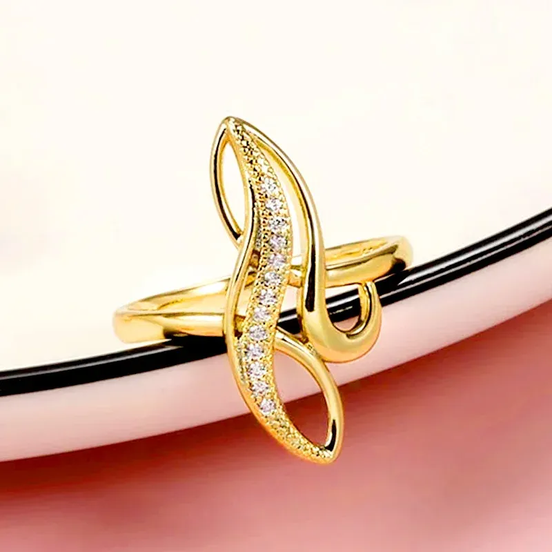 knee length dresses for ladies Cute Gold Rhinestone Ring | Cute Rings for Women