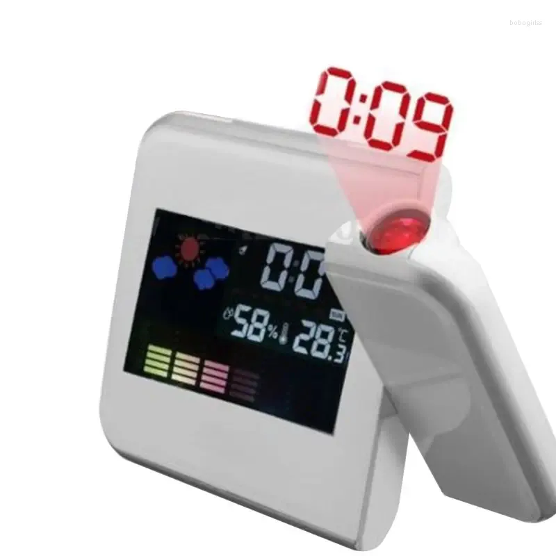 Bordklockor LCD Electronic Clock Projection Digital Alarm Snooze Weather LED Display