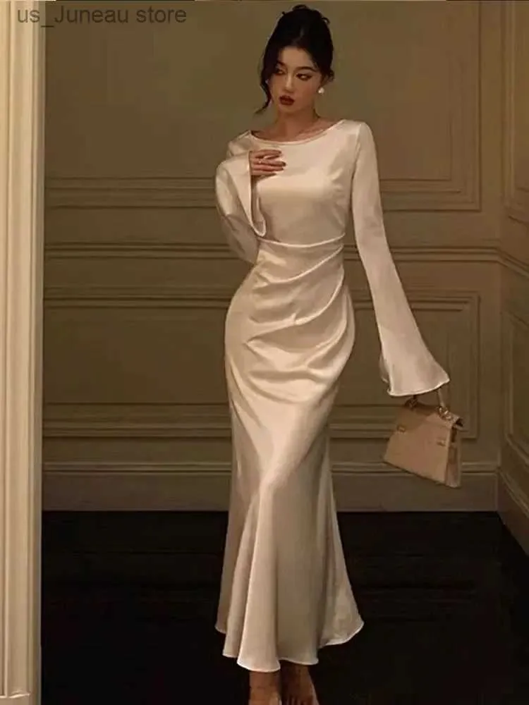 Basic Casual Maxi Dress White Satin Polyester Ankle-Length Empire  Silhouette with Zipper Closure from Dhgate Basic & Casual Dresses - price  13.43