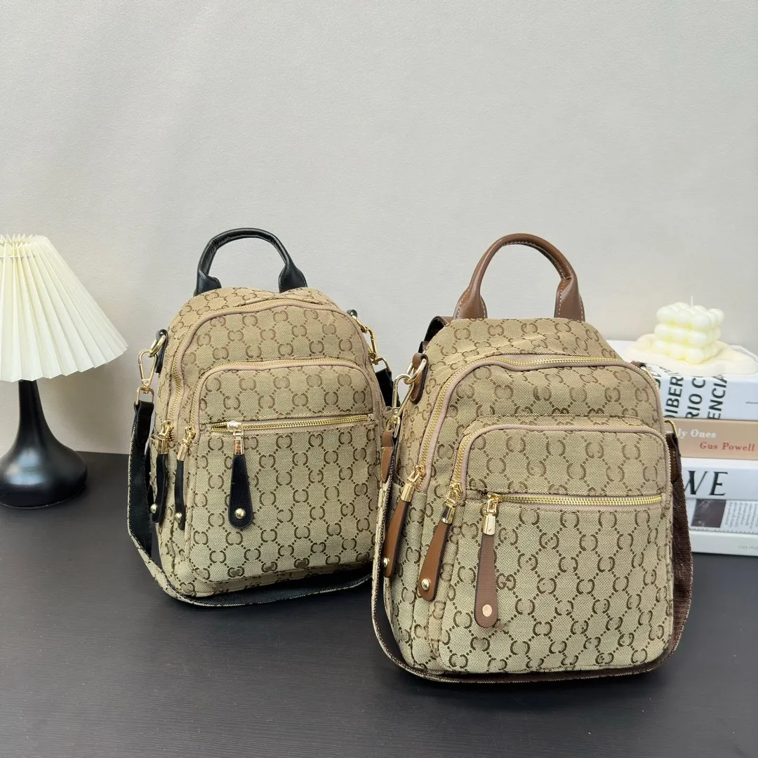 Zaino di marca di lusso zaino a spalla di design stile zaino da viaggio da donna lettera stampata borsa alla moda borsa classica portafoglio a tracolla cerniera ykk