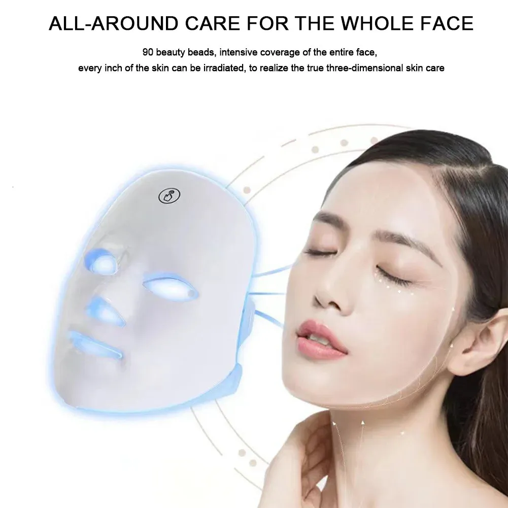 LED Pon Beauty Mask Reparation skadad hudföryngring Anti åldrande avancerade flexibla fläckar Acne Ta bort 240318