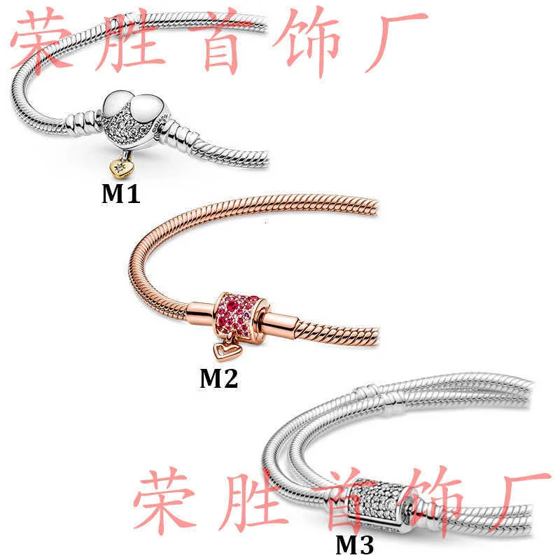 Sterling Panjia S925 Silber Land Qixi Serie Valentinstag Stil handbemaltes Love Snake Bone Kettenarmband