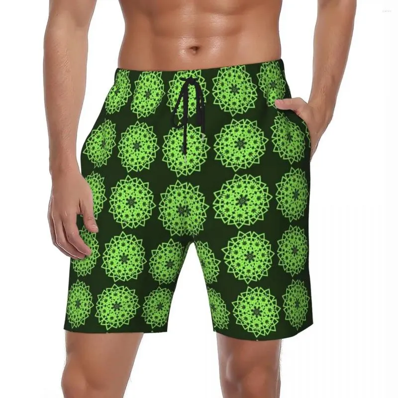 Men's Shorts Summer Board Males Geo Print Surfing Arabic Style Design Beach Fashion Quick Dry Swimming Trunks Plus Size