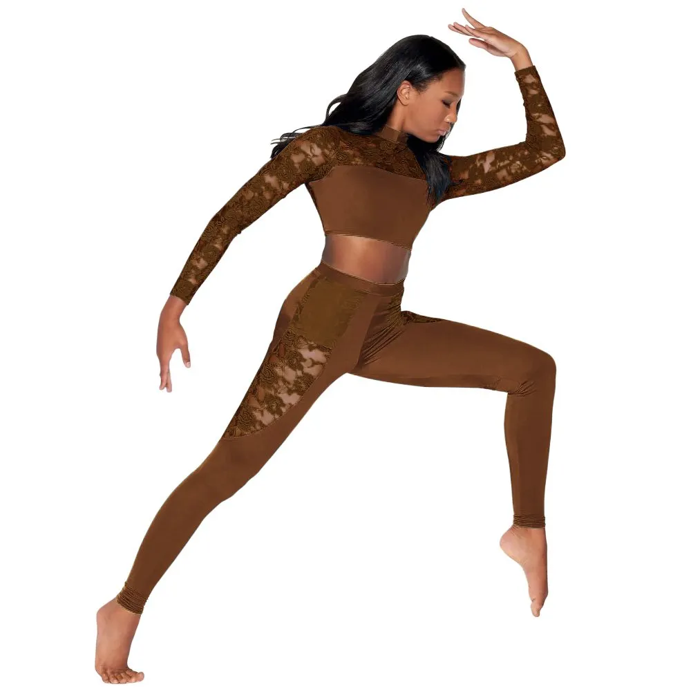 Dance crop top and leggings set outlet