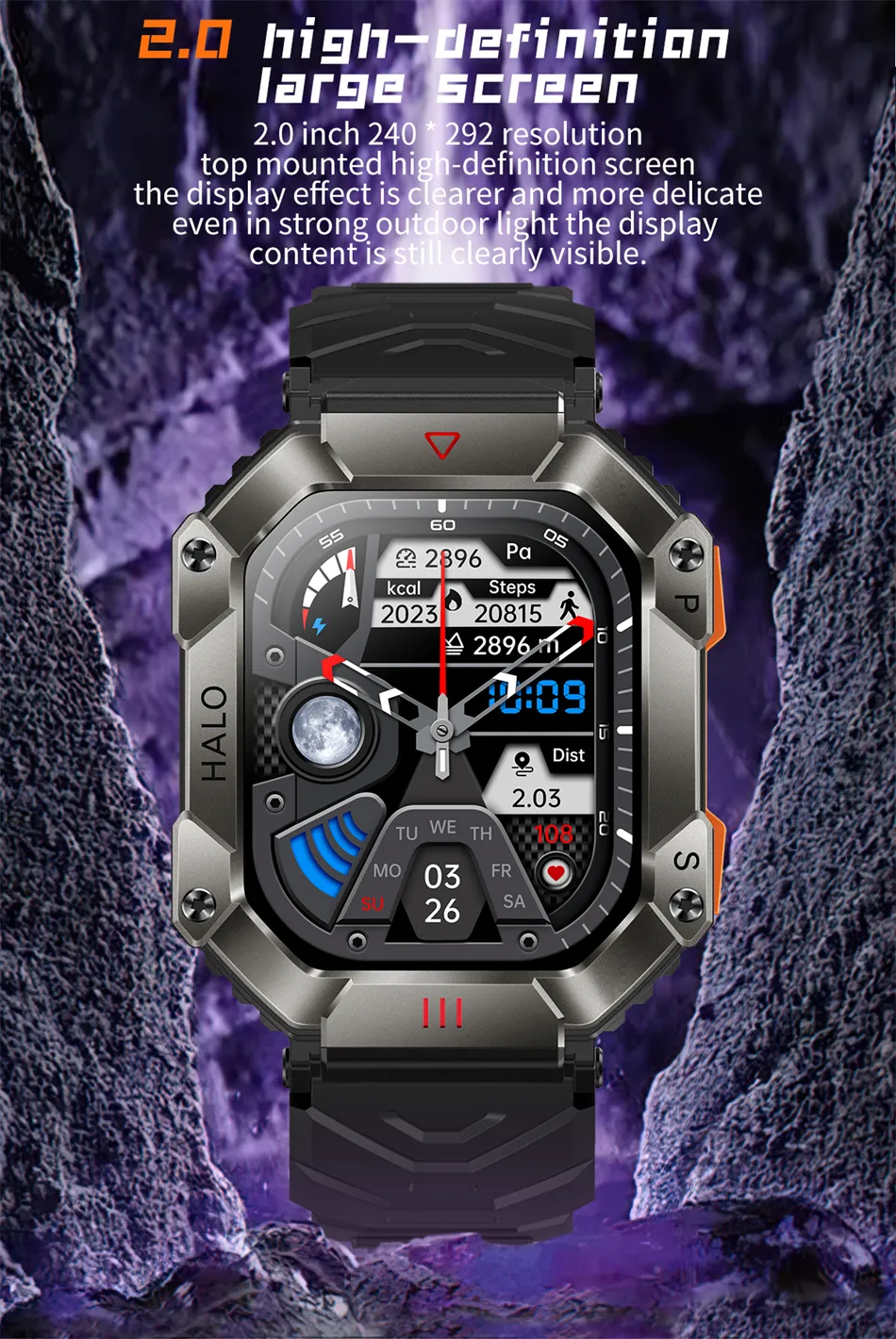 Onyxus Fitforce k52 montre militaire connecté