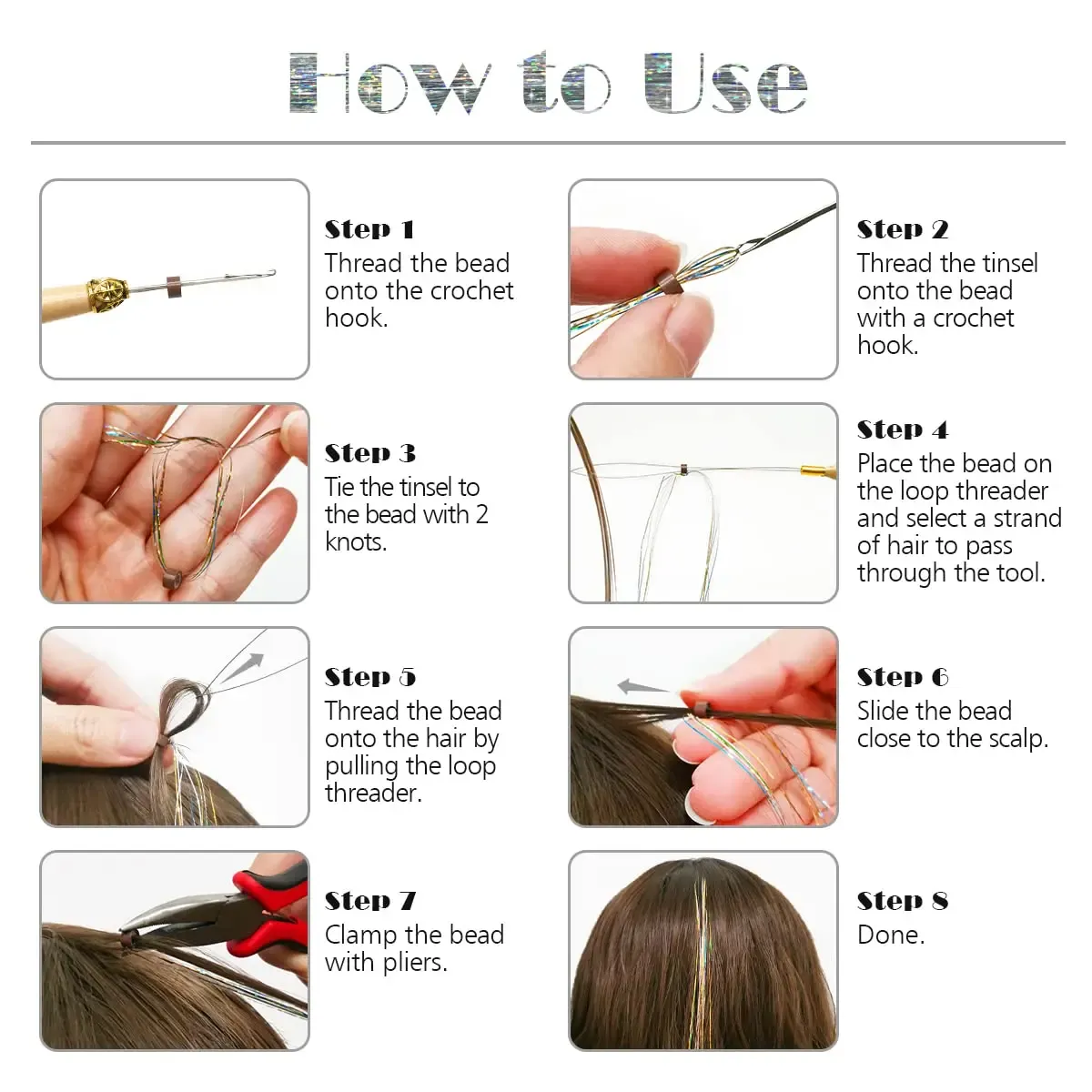 Golden Thread Hair Colourful Glitter Hair Tinsel Kit Gold Silk Thread... From Ddmyhome ...