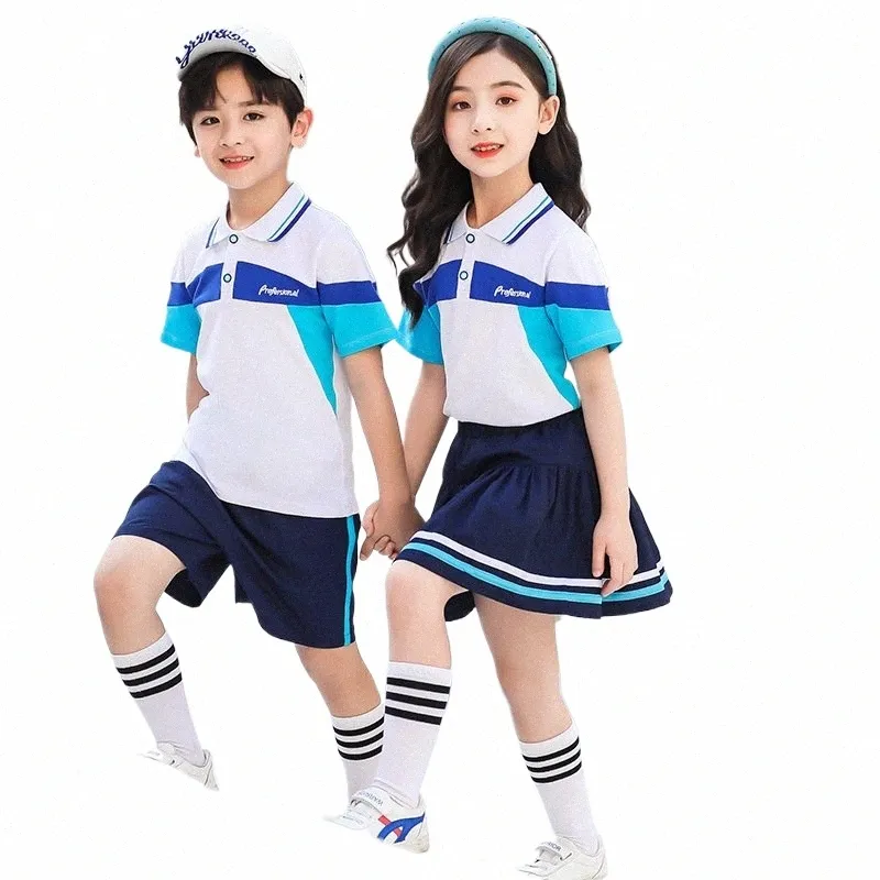 Schuluniform-Set, Sommer-Kurzarm-Sportbekleidung für Grundschüler, Kinderklassenkleidung, Kindergartenuniformen k1vT#