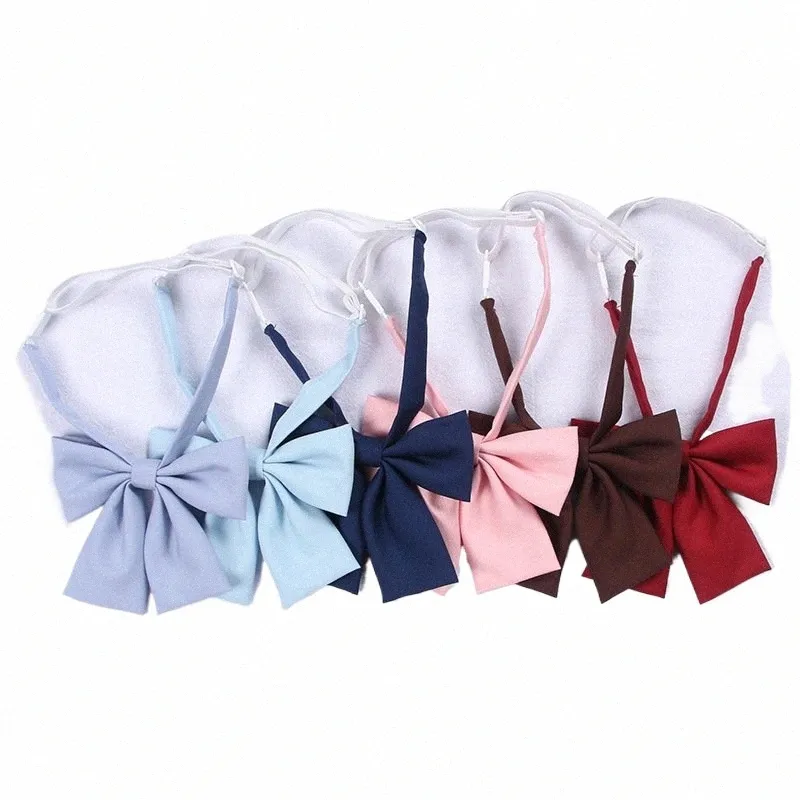 Japanische Schule JK Uniform Fliege für Mädchen Schmetterling Cravat Feste Farbschule Segleranzug Uniform Akkomorik Frs Bindung M4DV#