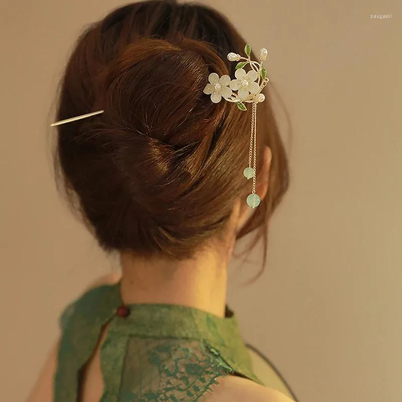 Pinces à cheveux, bâtons de fleurs de Style ancien traditionnel, Vintage élégant, épingle à cheveux, baguettes faites à la main, accessoire de tête