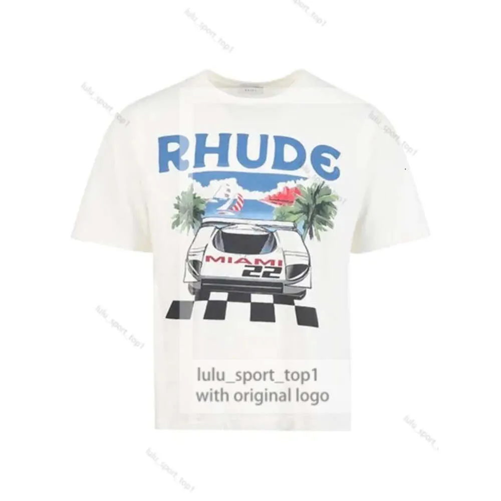 2023 Summer Rhude T Shirt Mens Designer T Shirt Rhude Casual Shirts Man Womens Tees Short Sleeves Top Sell Luxury Men Hip Hop Clothes US SIZE S-2XL 7410