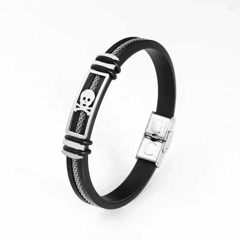 Bracelet tendance en Silicone et acier inoxydable, charmant, bijoux à la mode pour hommes, accessoires de fête, cadeau de saint valentin