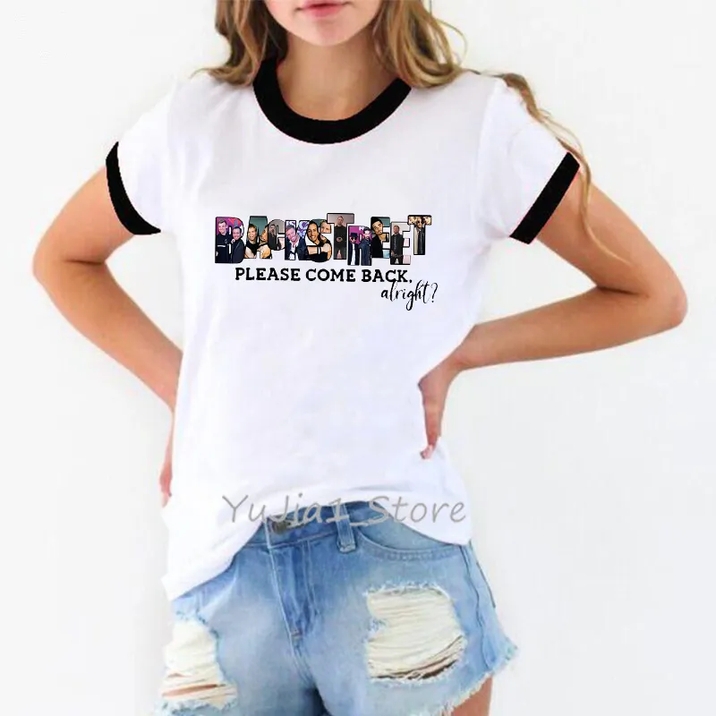 バックストリートボーイズグラフィックプリント女性用Tシャツ
