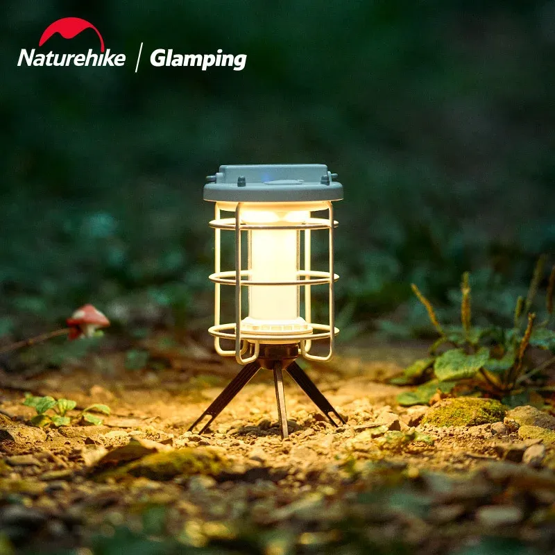 Narzędzia Naturehike Nowy lampka na zewnątrz Camping Portable Tent Camp Lantern Atmosfera Lekkie wodoodporne oświetlenie