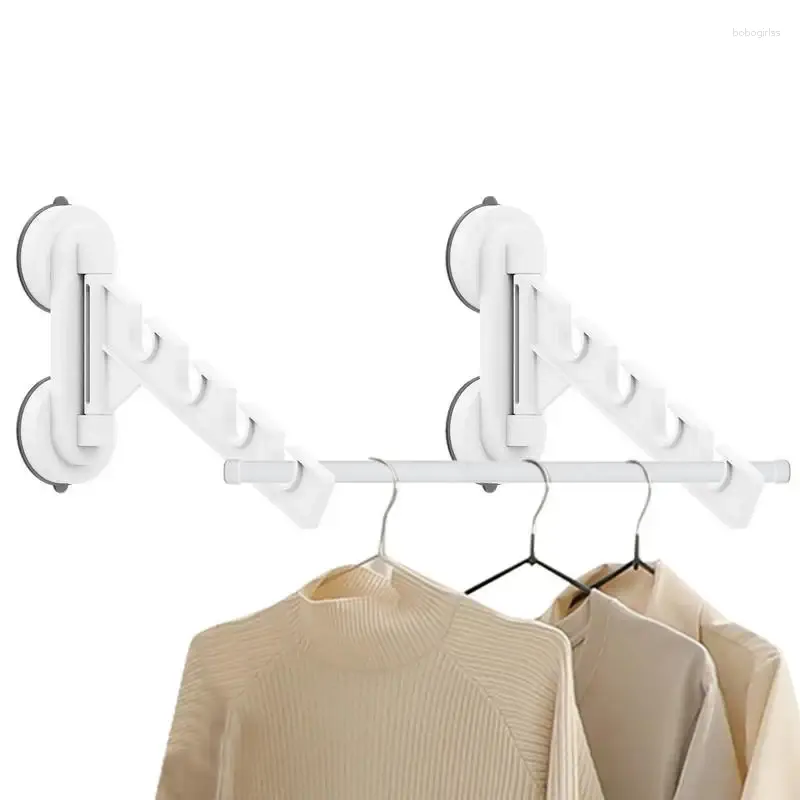 Hangers Suction Cup Folding Clothes Hanger Vacuum Dryer Laundry Rack Space Saving Drying Pole Indoor