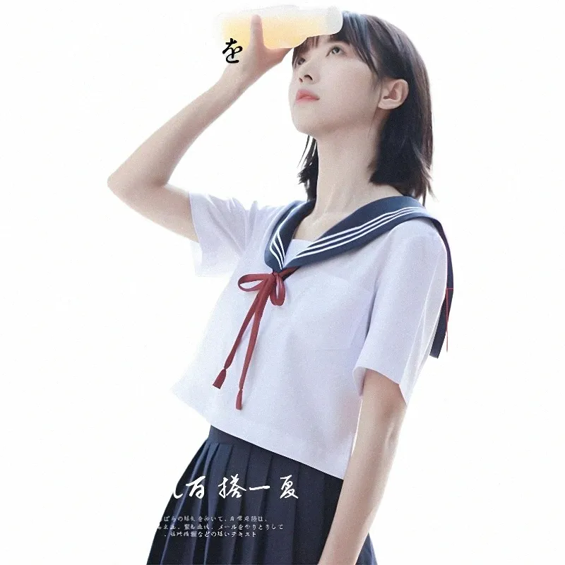 japan Style Schoolgirl Sailor Seifuku Suits JK Basic Japanese School Uniform Anime Cosplay Costumes Women Cute Pleated Skirt y7wV#