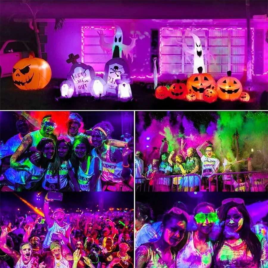 UV-reactive Neon lights and body paint