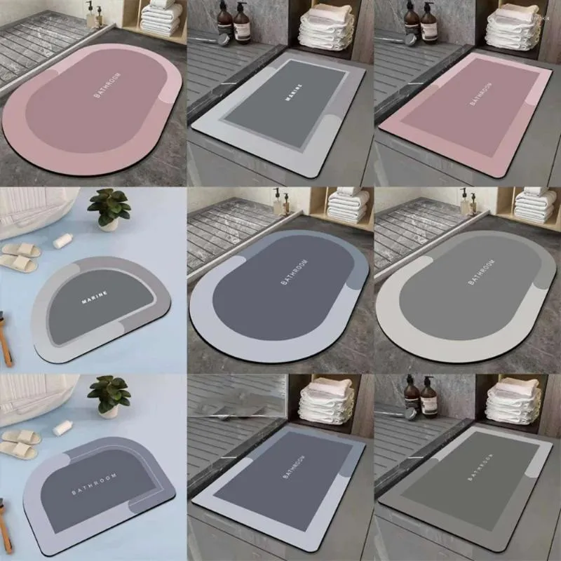 Badmattor Absorberande golv för badrum snabb torr mjuk hem antislip matta köksingång dörr badkar sidmattan