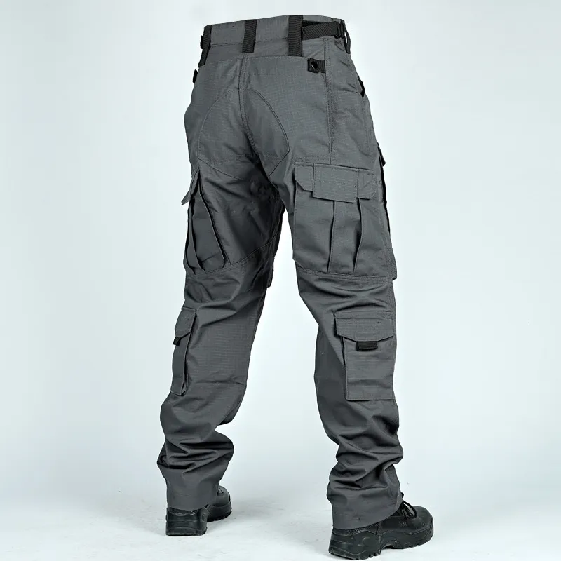 Pantalons Hommes Léger Respirant Séchage Rapide Été Casual Armée Style Militaire Cargo Tactique Imperméable Gris - Prêt-à-Porter