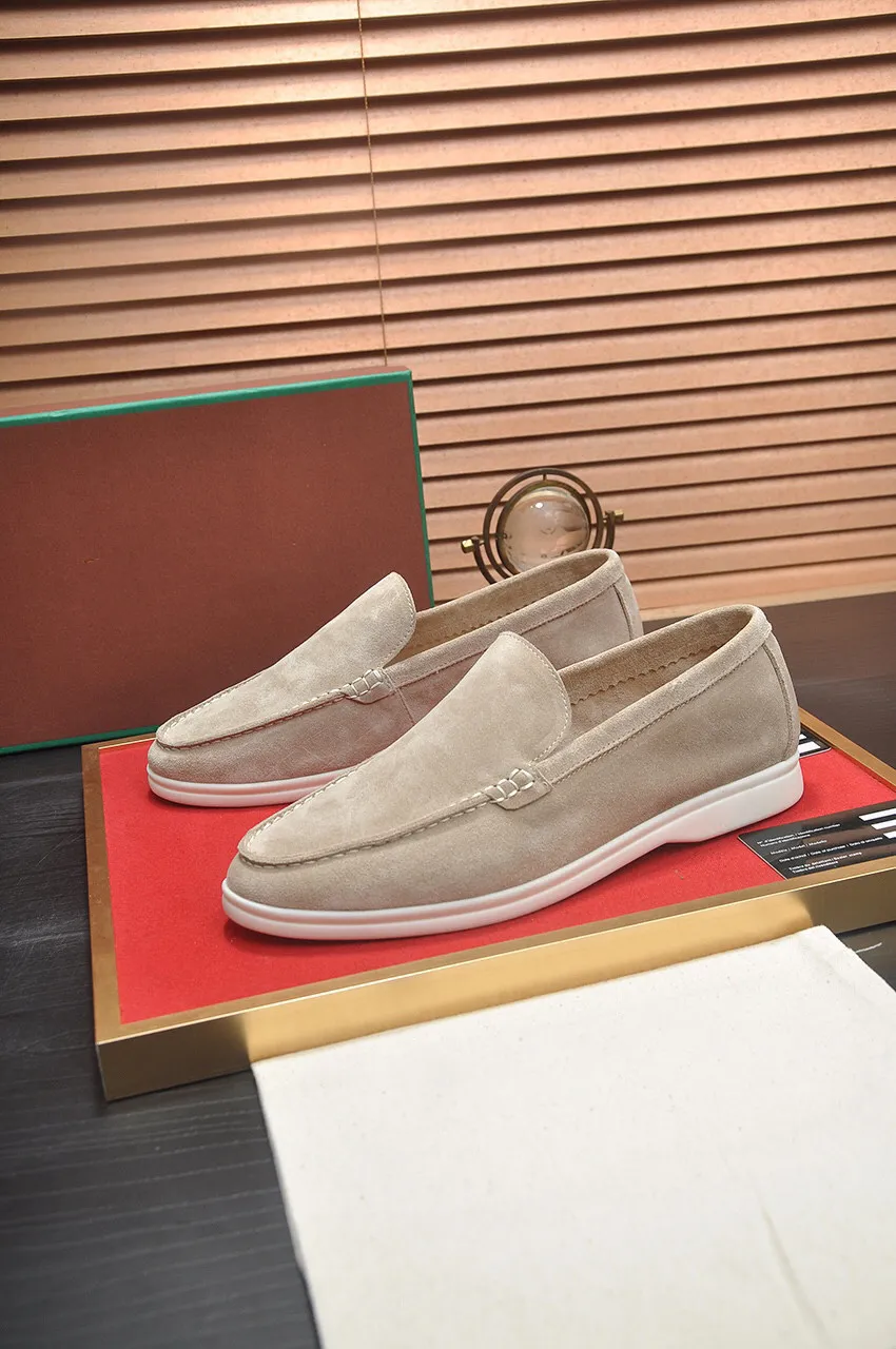 2024ss Italien Marke Loross Walk Wildleder Loafer Kleid Schuhe Männer Frauen Hand genäht glatte LP Jogging Slip-on Komfort Party Casual Walking Skate Schuh EU35-46