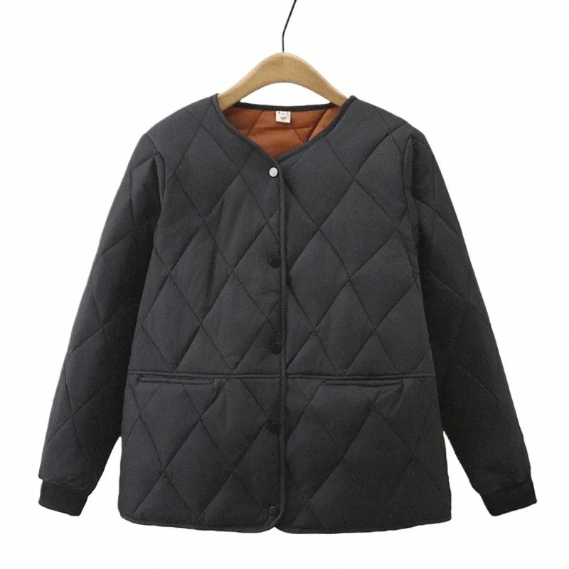 Mulheres Plus Size Inverno Parkas Roupas Casuais Leve Jaqueta Acolchoada Curva Argyle Casacos Acolchoados K91 9106 Y6HM #