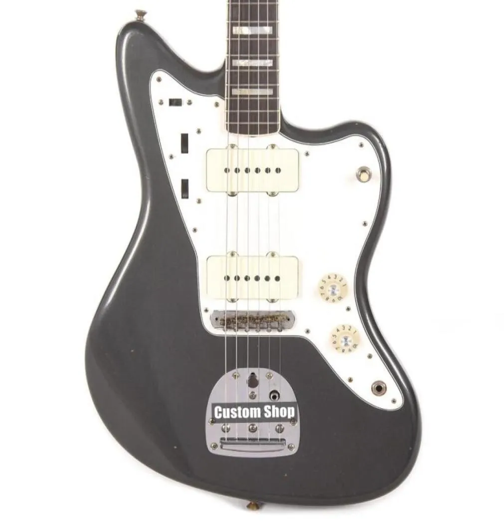 Promotion 1959 Jazzmaster Journeyman Métallique Argent Guitare Électrique Large Lollar Pickups Aulne Corps Ambre Switch Cap Vintage T3562618