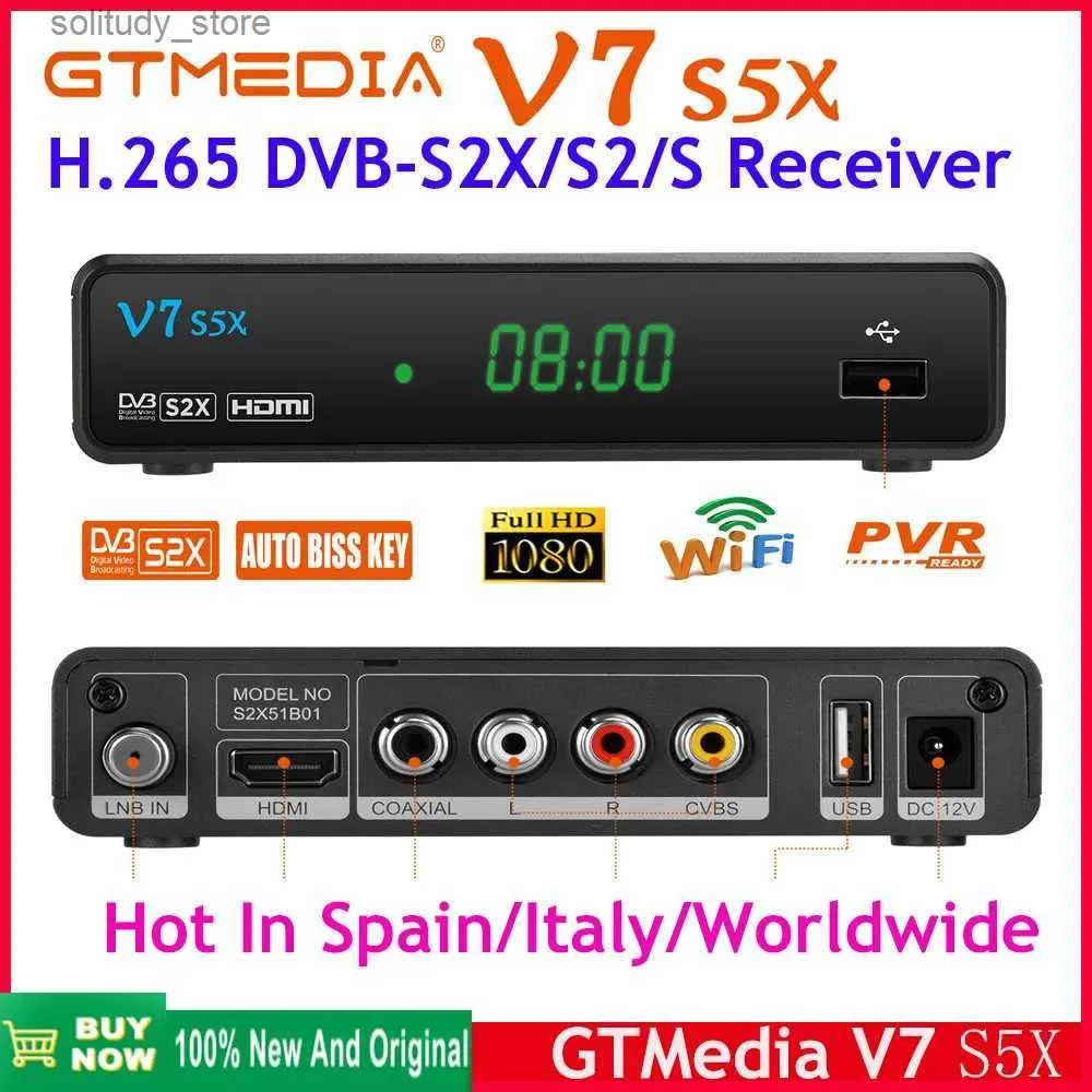 SET TOP BOX 2023 GTMEDIA V7S5X HD H.265 DVB-S/S2/S2X Satellitmottagare Full 1080p DVB-S2 HD Set-Top Box PK GTMedia V7S HD V7S2X Q240330