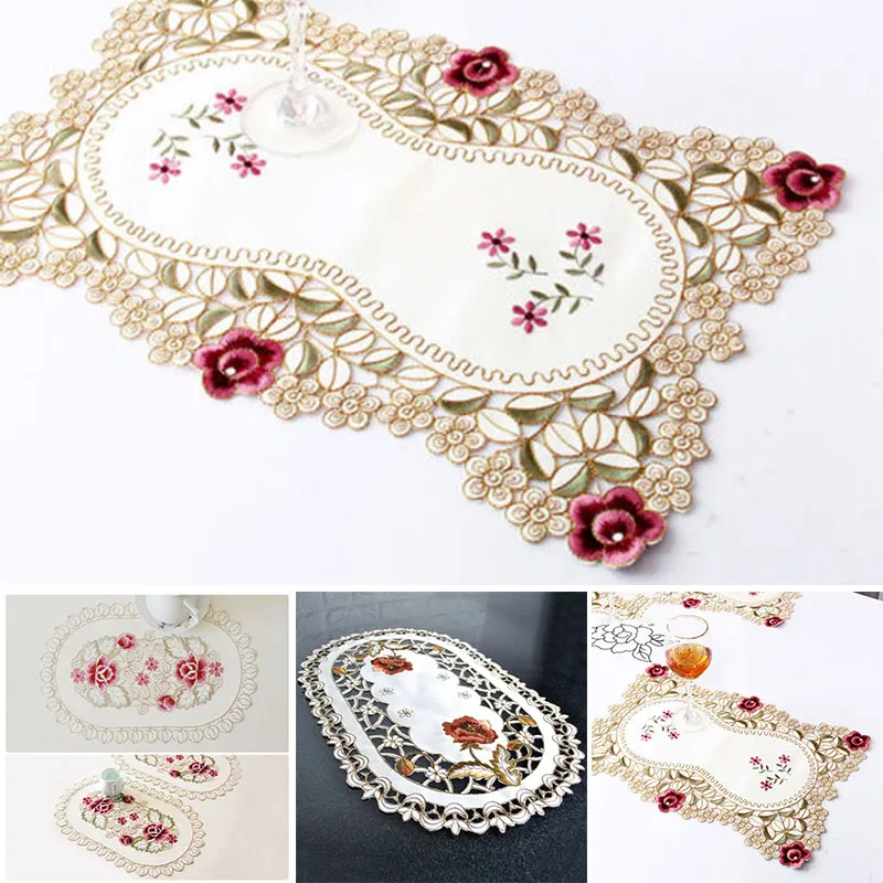 Mantel Bordado Floral Vintage, Reutilizable y Resistente A Las Manchas, 이상적인 파라 수용체 de bodas y eventos everiales, 직사각형