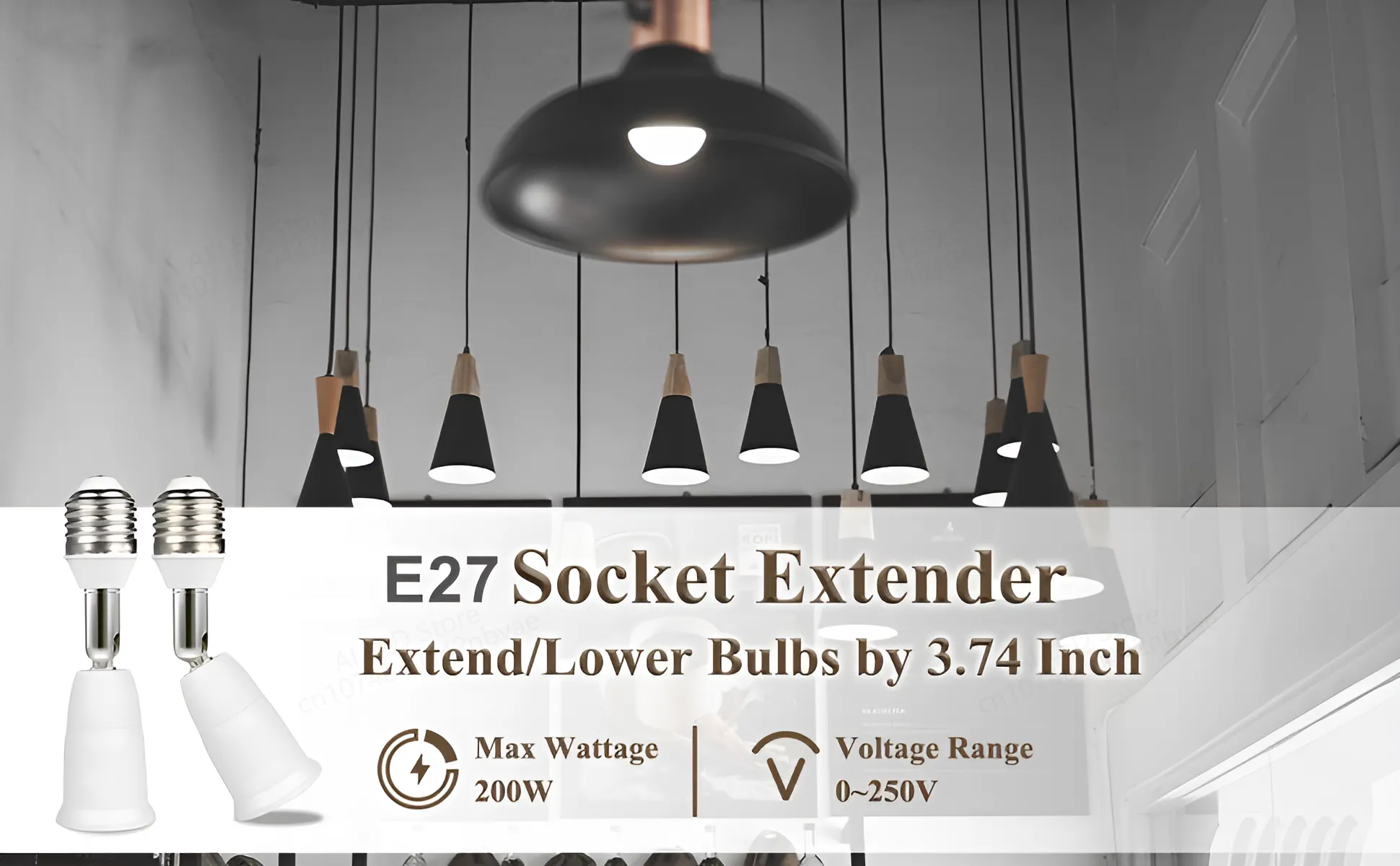 Adjustable 2-in-1 E27 stem splitter with AC85-265V Input for LED Bulbs ...