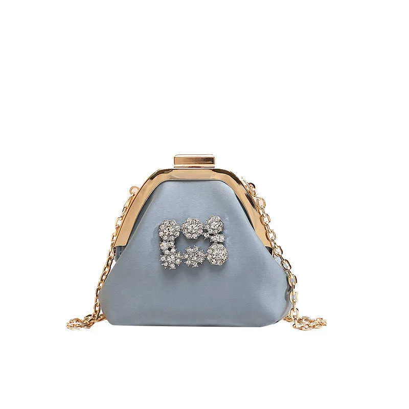 Dames avondtasje Nis met diamant ingelegde dinertas Enkele schouder Crossbody Hoogwaardige damestas met sleutelbeenketting