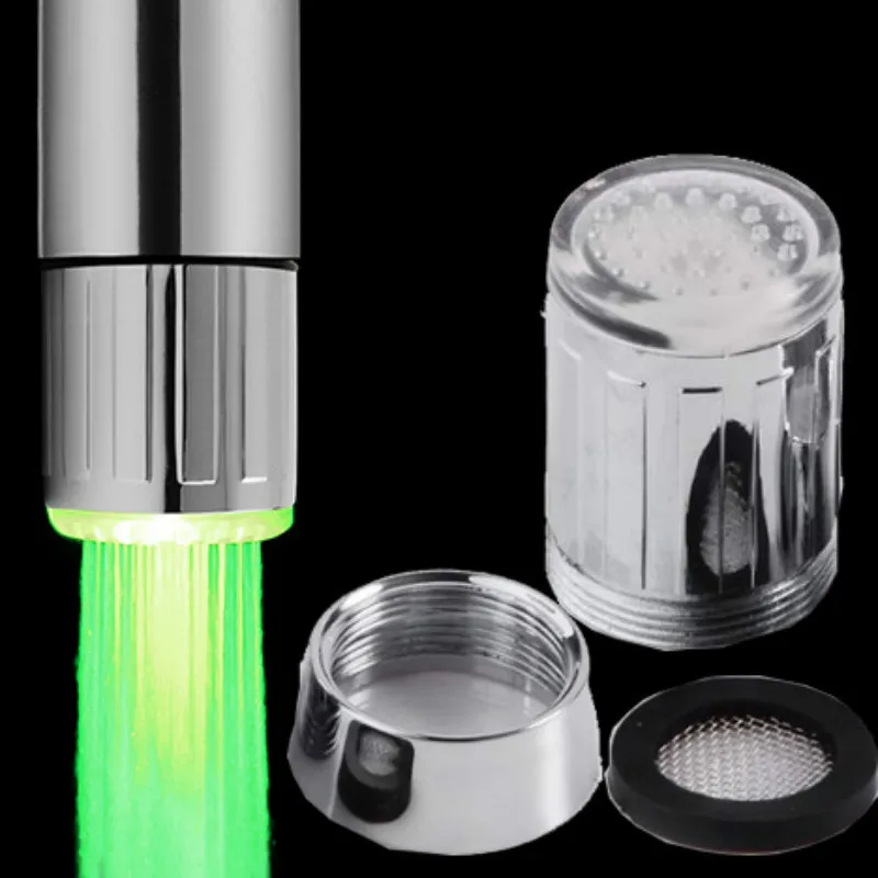 LED Shower Head Temperature Sensor Faucet Aerator with Color Changing ...