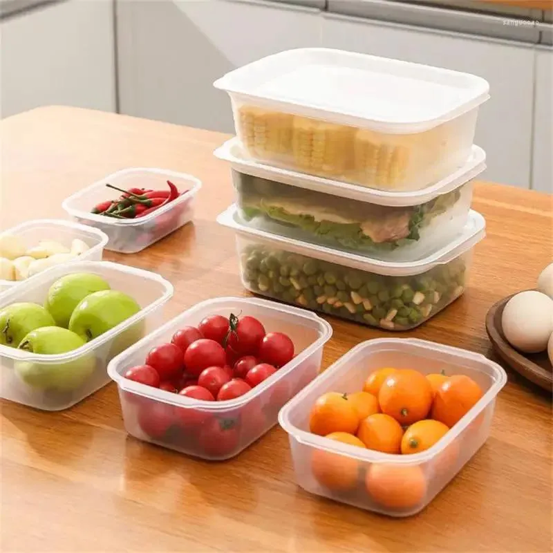 Aufbewahrungsflaschen, Kühlschrankbox, Küche, transparent, mit Deckel, rechteckige Obst- und Gemüsekonservierung, mikrowellengeeignete Lebensmittelbehälter