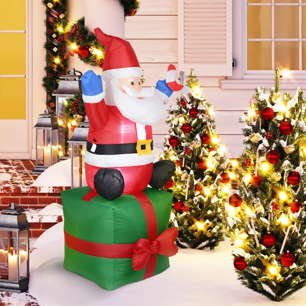 Giant Inflatable Santa Claus 5.9 ft Outdoor Glowing Christmas ...