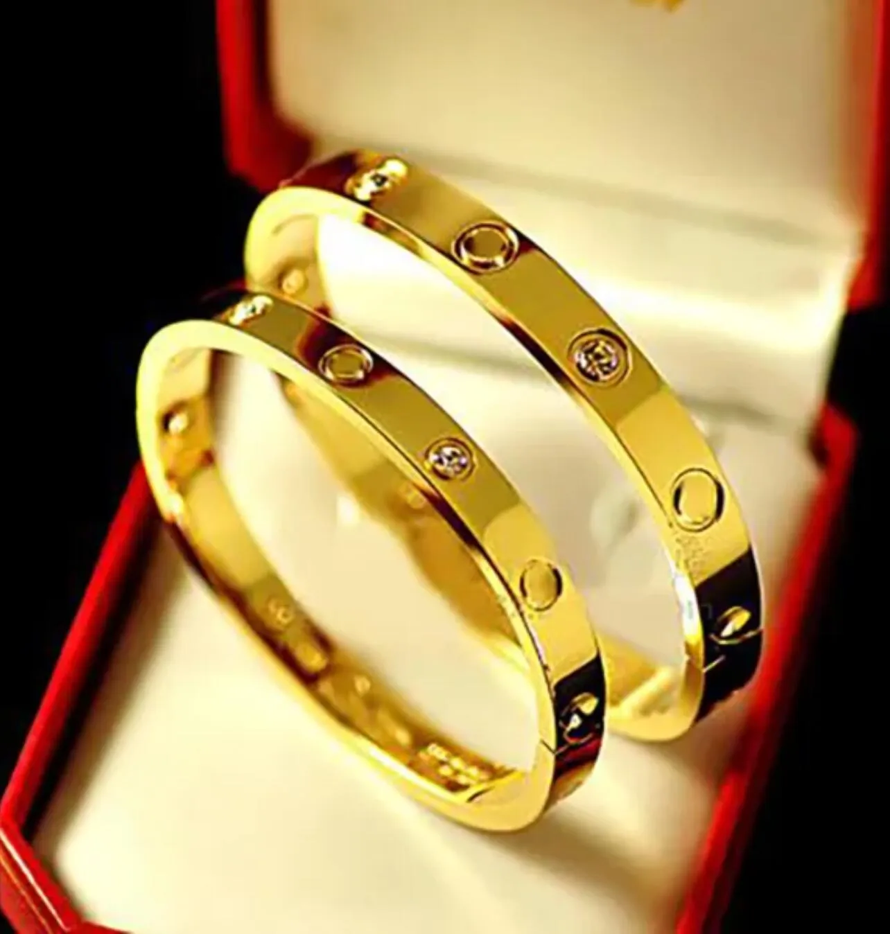 Pulseira de parafuso de designer Luxcuy Jewelry Bangle Rose Gold Gold Sier Titanium Steel Diamond Bracelets para homens Mulheres 17/19/11/22cm