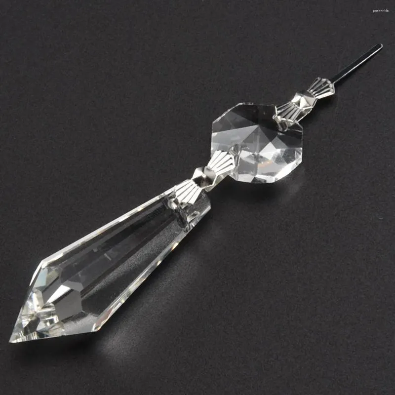 Décoration de fête 24 pcs lustre prismes en cristal pendentifs ensemble 38 mm clair larme glaçon cristaux pièces de remplacement